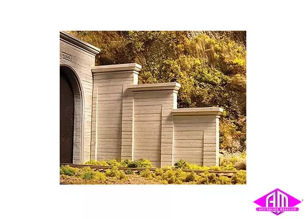 8421 - Stepped Tunnel Wall Abutment - Concrete (HO Scale)