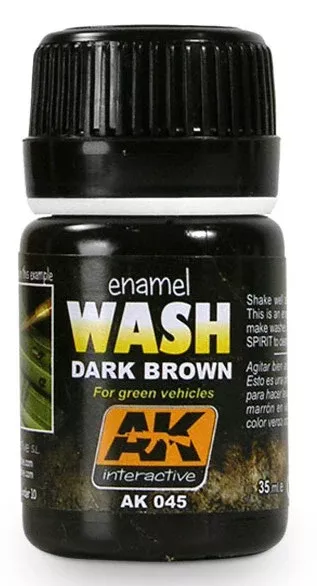 AK Interactive 45 Dark Brown Wash Enamel Paint