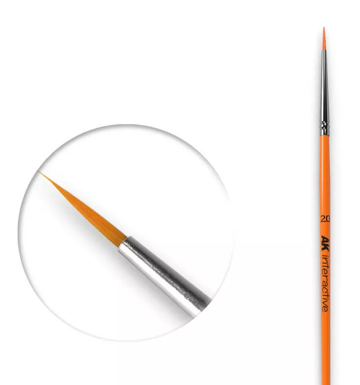 AK Interactive 602 Size 2/0 Synthetic Round Brush