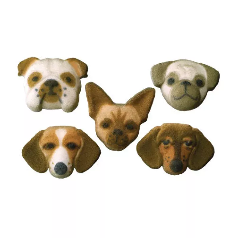 Assorted Dog Dec-Ons Pressed Sugar Decorations 1.25 - 70 Pack