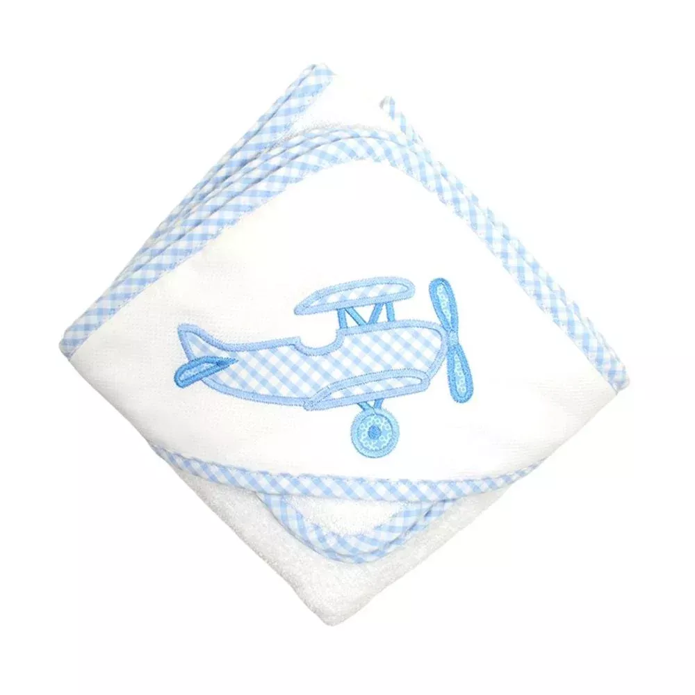 Boxed Applique Towel & Washcloth Set - Blue Plane