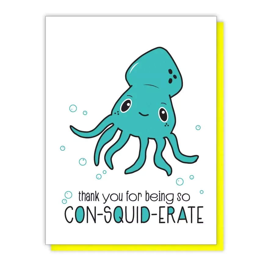 Card Squid Pun Thank You