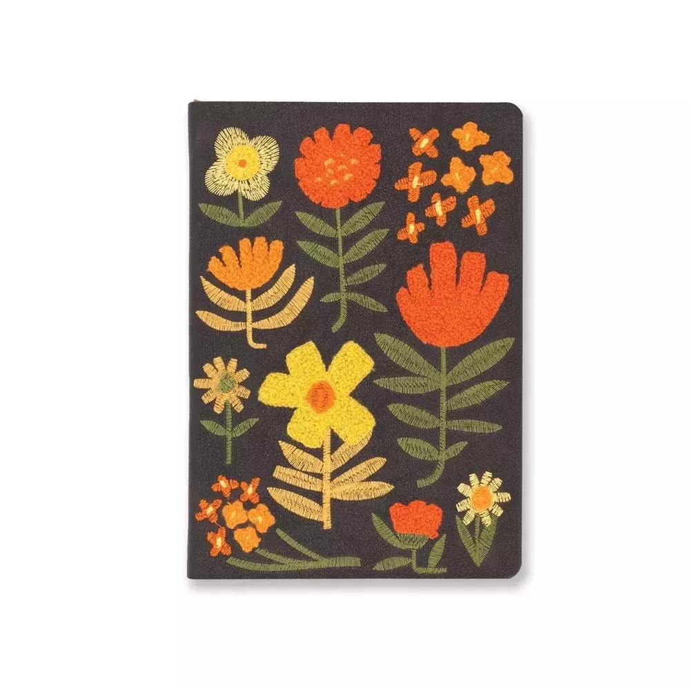 Chunky Flowers Embroidered Journal