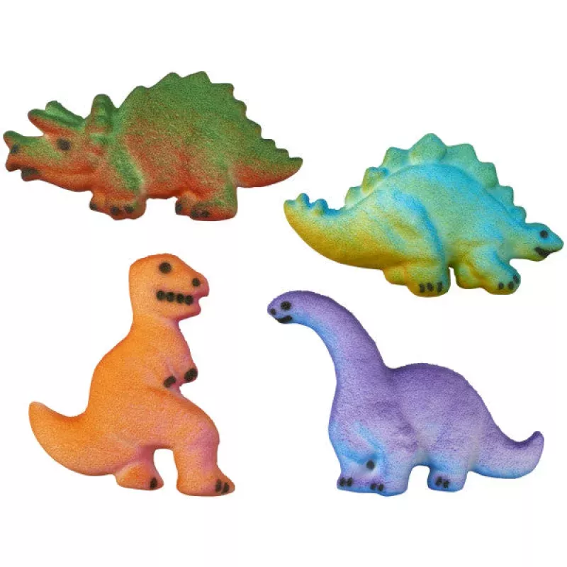 Dinosaur Dec-Ons Pressed Sugar Decorations 2 1/4 - 8 Pack
