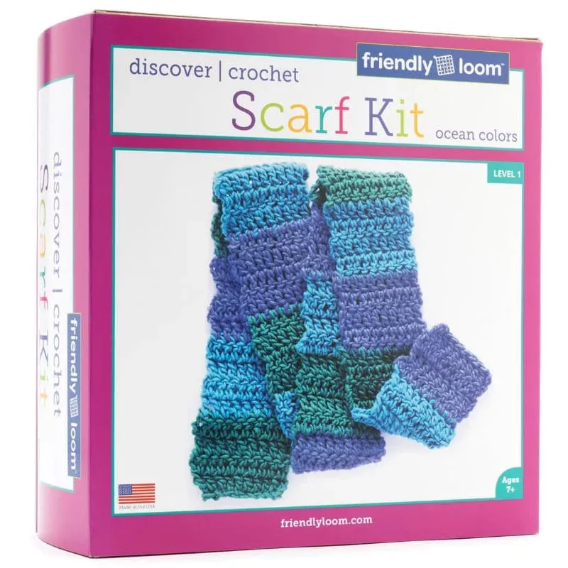 Discover Crochet Scarf Kit Ocean