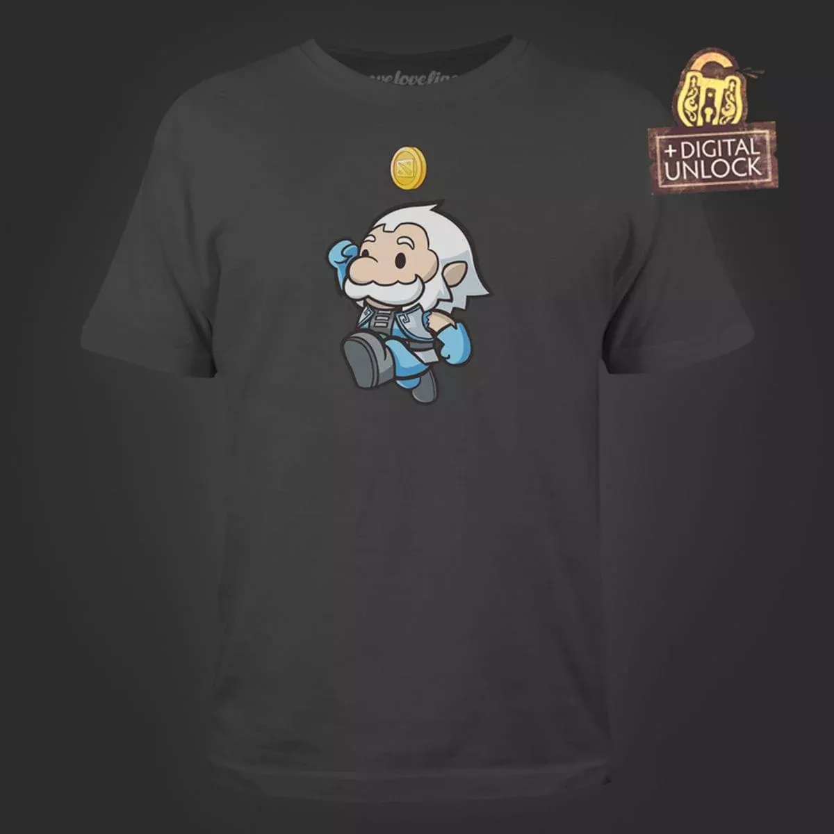 DOTA 2 Heavenly Jump Men's Charcoal Tee with Digital Unlock Code