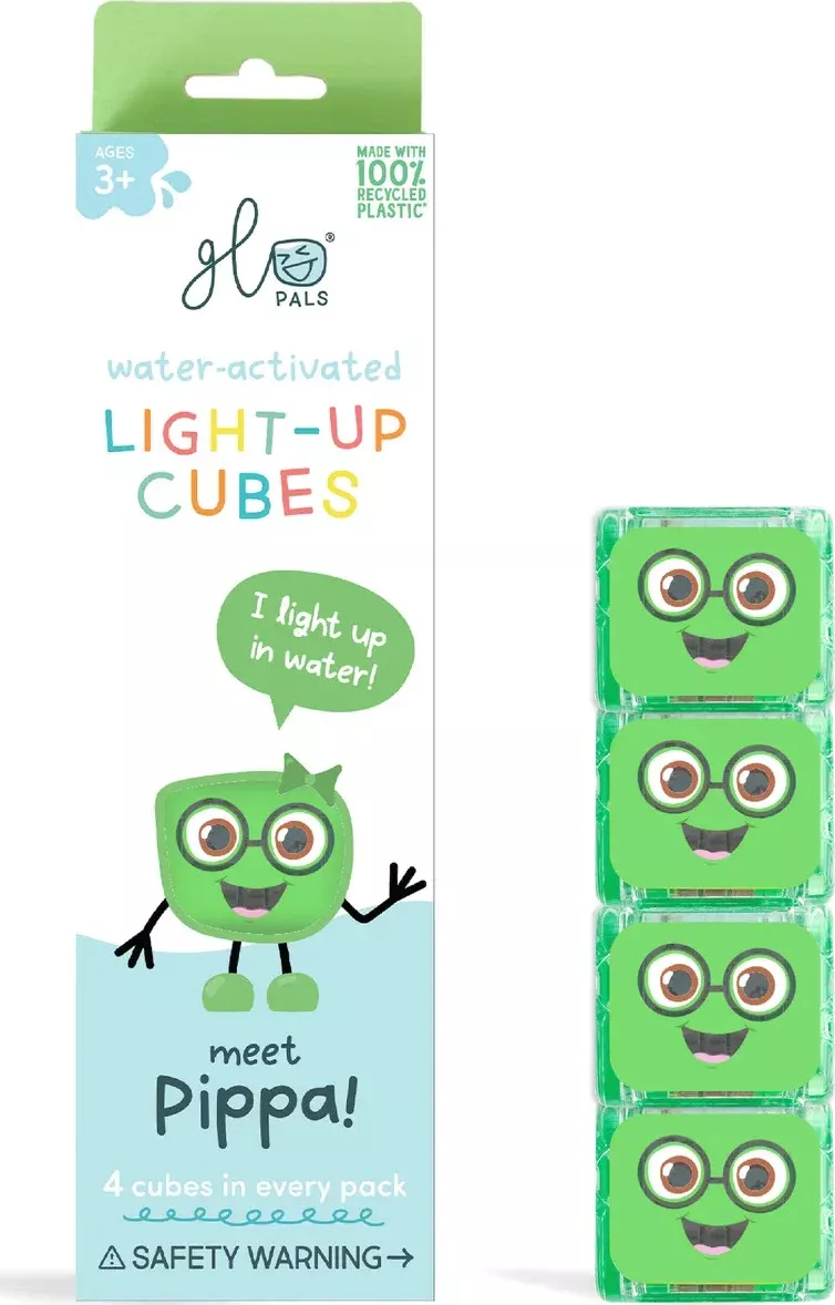 Glo Pals Light Up Cubes Green 4 Pack Pippa