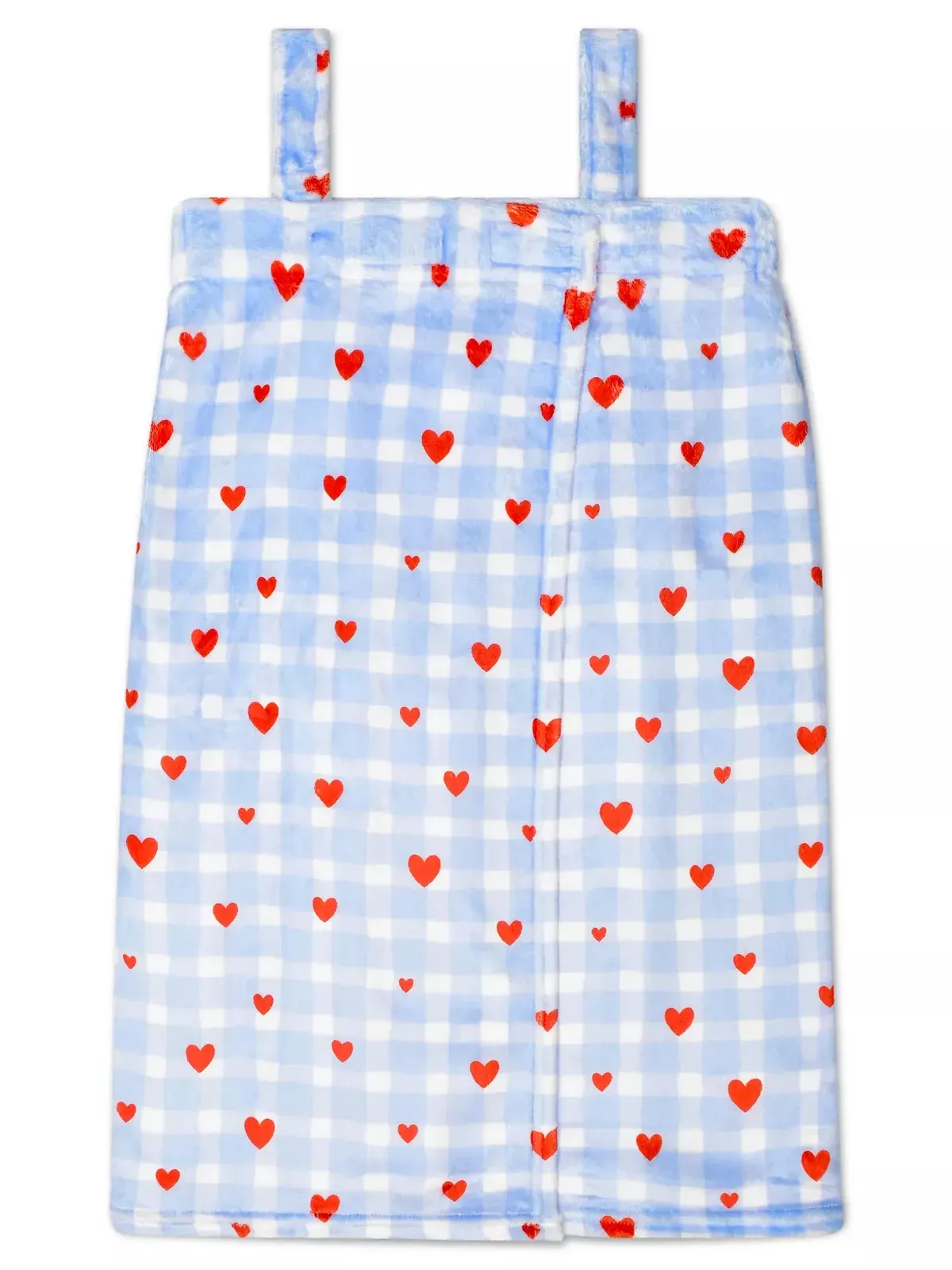 Iscream Gingham Hearts Spa Wrap Soft Polyester Adjustable Bathrobe for Teens