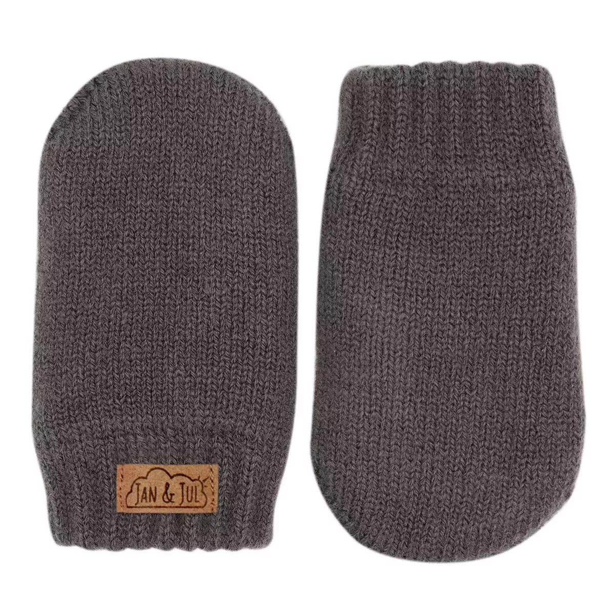 Knit Mittens – Dark Gray 3-9 months
