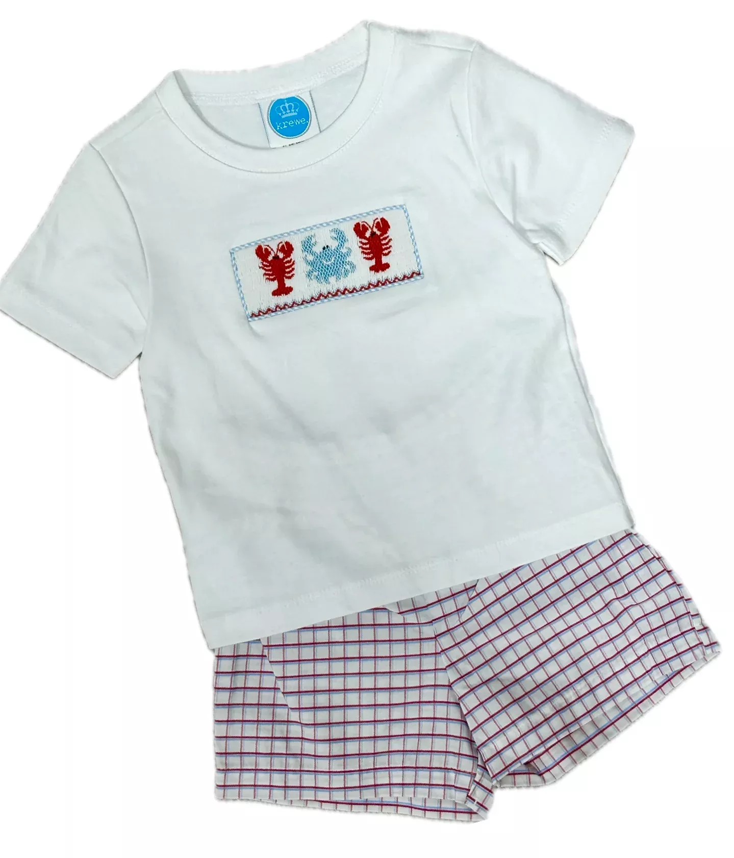 Krewe Smocked Crab/Crawfish Short Set