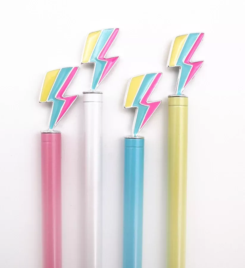Lightning Bolt Metal Pen Blue