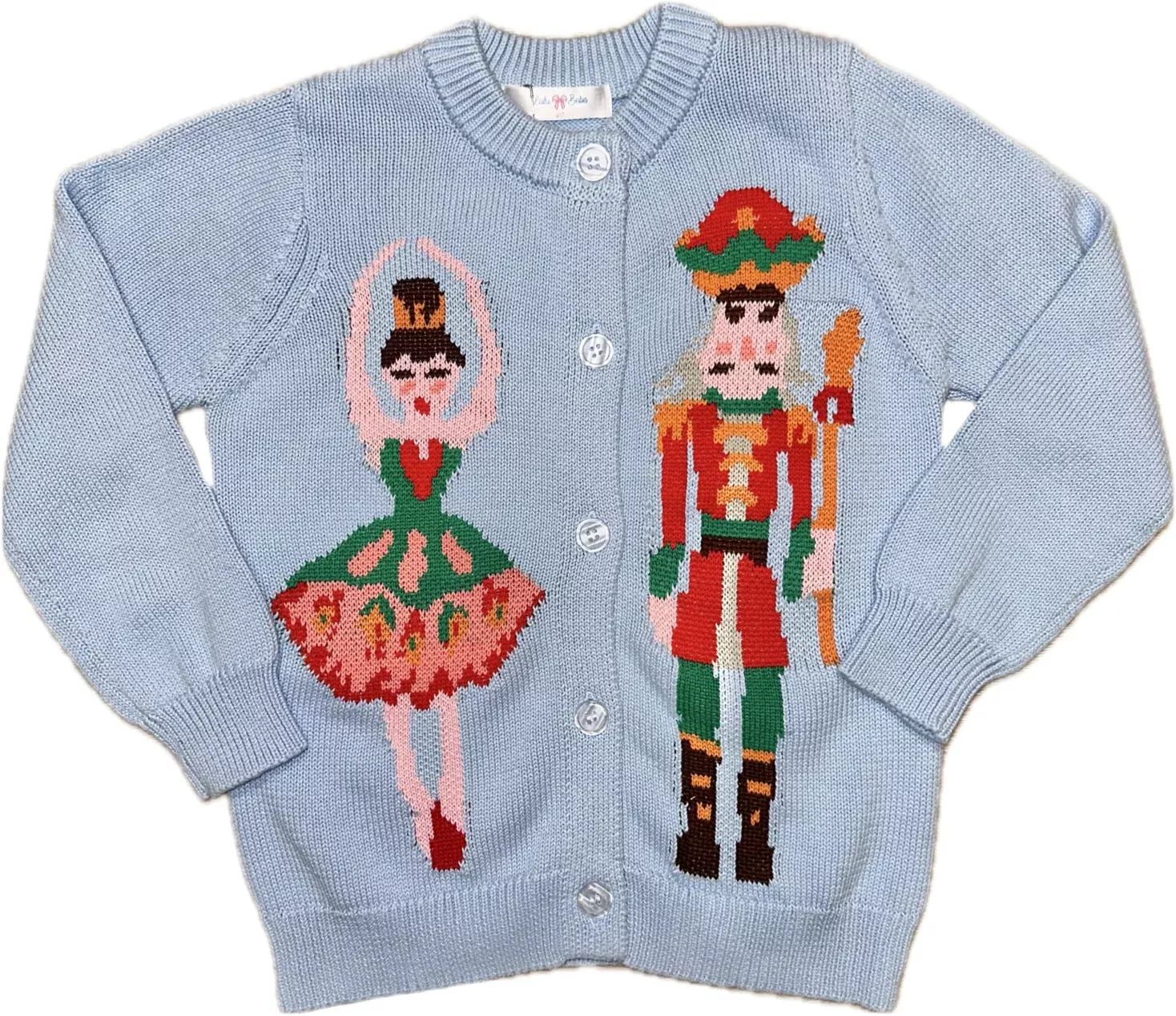 Lulu Bebe Blue Nutcracker Button-Front Cardigan