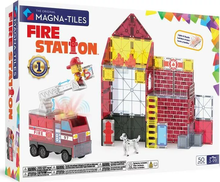 Magna-tiles Fire Station - 55 Piece Set