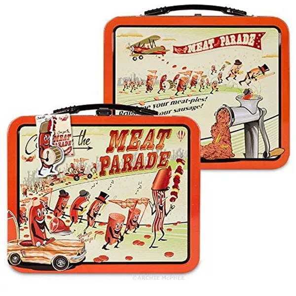 Meat Parade Metal Tin Lunch Box
