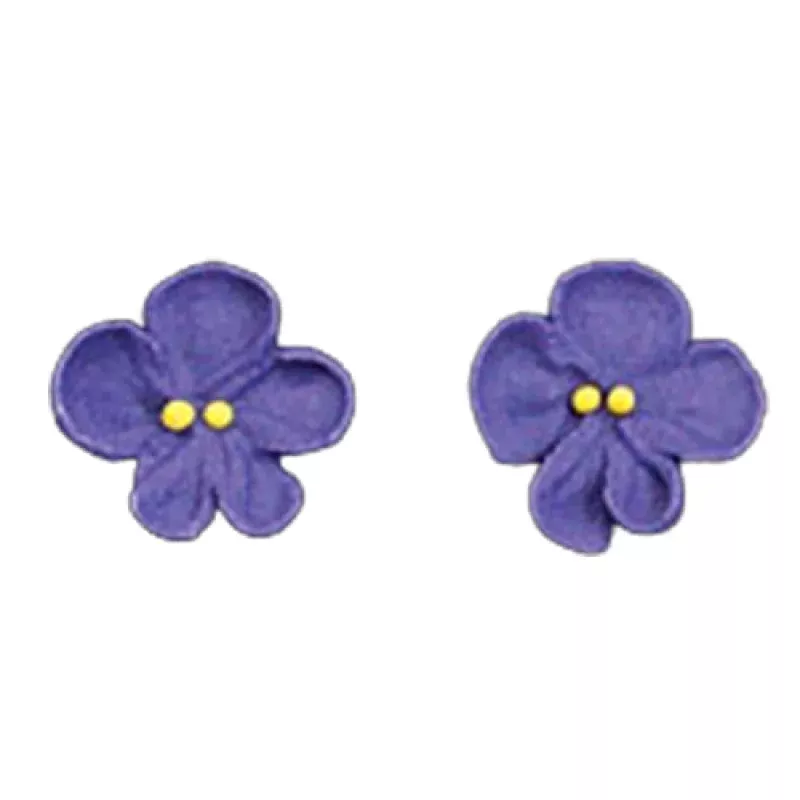 Mini Violets Royal Icing Cake Decorations - 20 Count