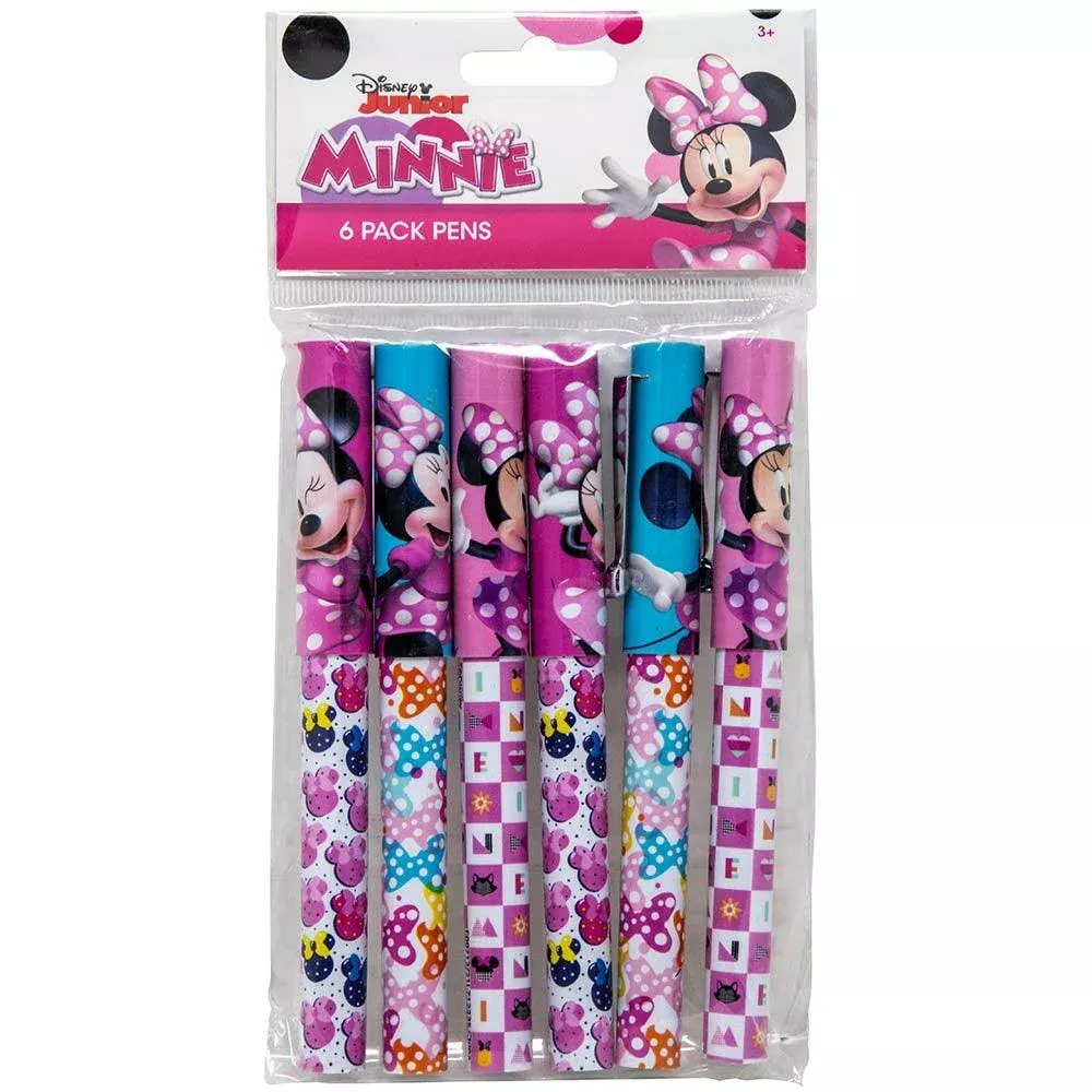 Minnie 6pk Pens in Poly Bag with Header