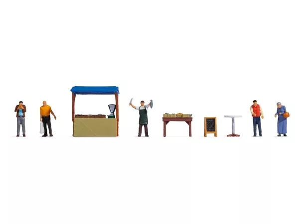 Noch 16228 - Figure Theme World - Fish Stand (HO Scale)