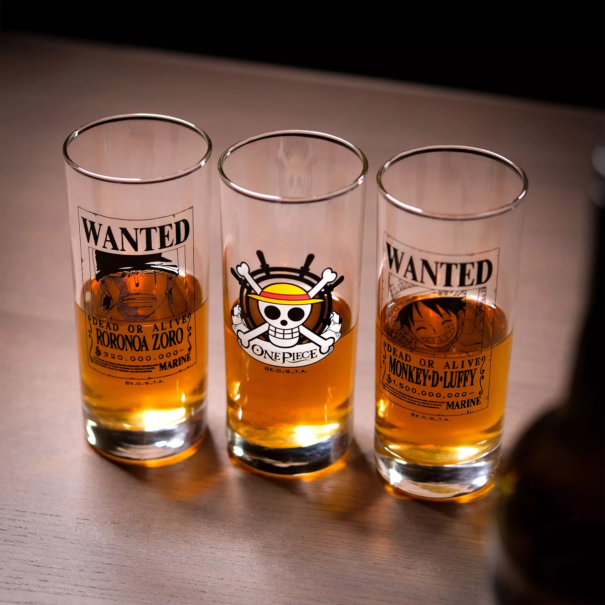 One Piece - Wanted Luffy and Zoro Glass Set