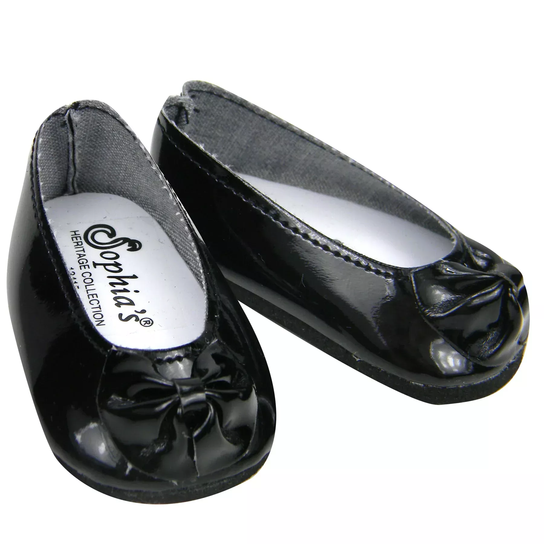 Patent Bow Shoe Black for 18" Doll