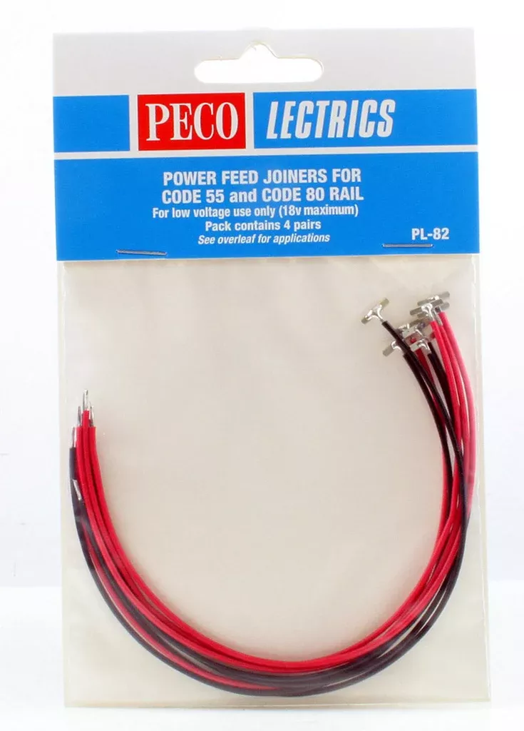 Peco: PL-82 POWER FEED JOINERS FOR CODE 55 AND CODE 80 RAIL
