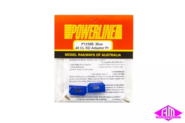 Powerline - P1238B - 48 Class Kadee Adaptor - Blue (HO Scale)