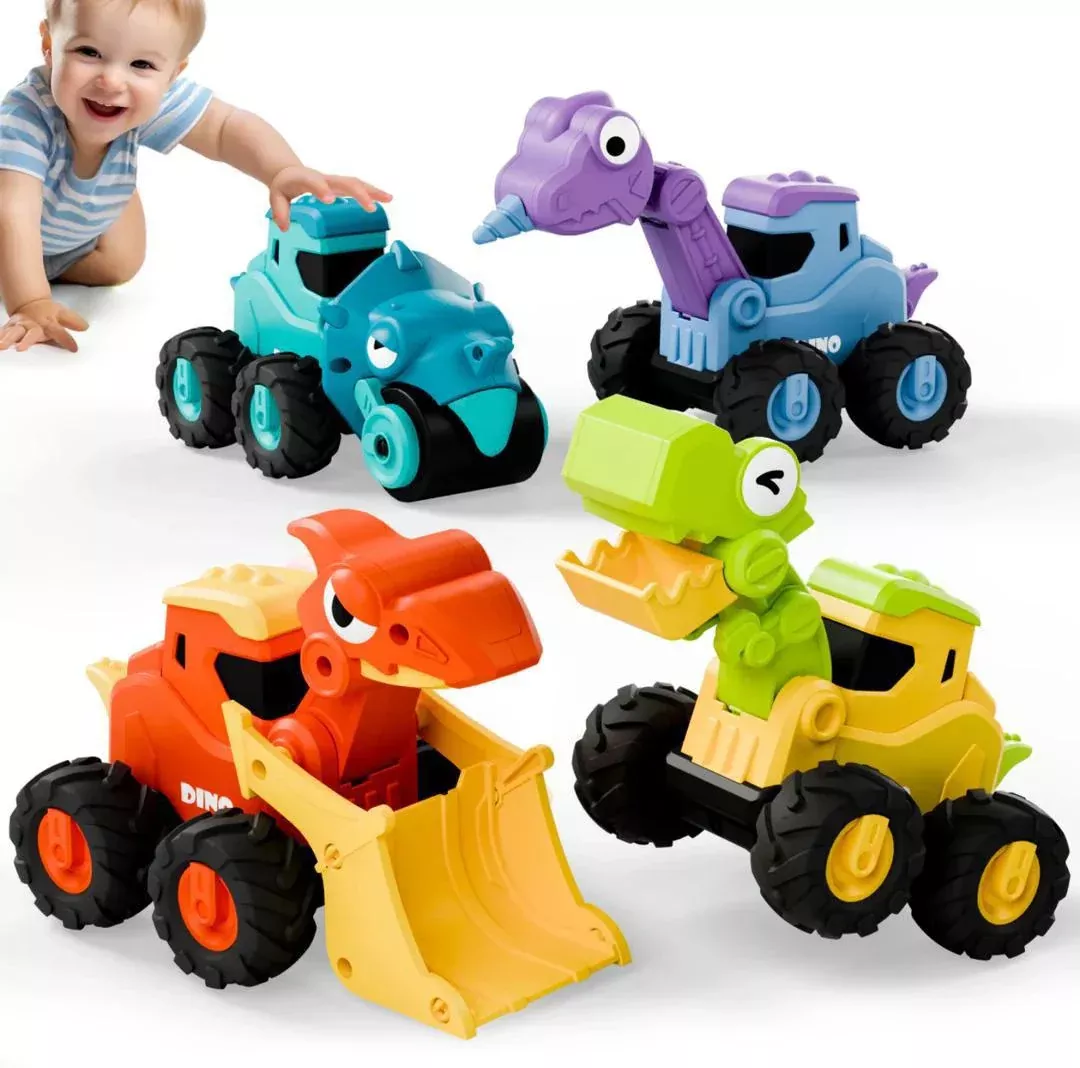 Press N' Go Construct-O-Saurus Toddler Dinosaur Construction Vehicle Toy