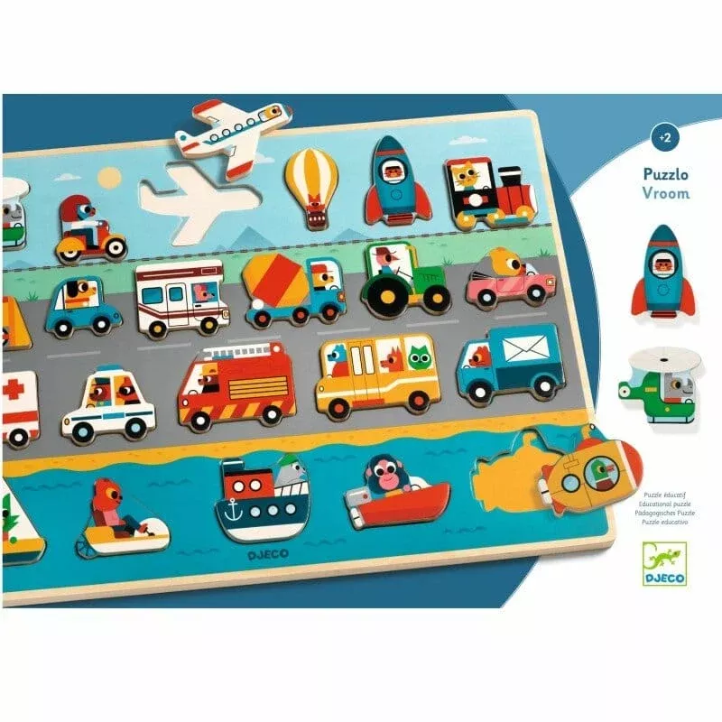 Puzzlo Vroom Wooden Puzzle