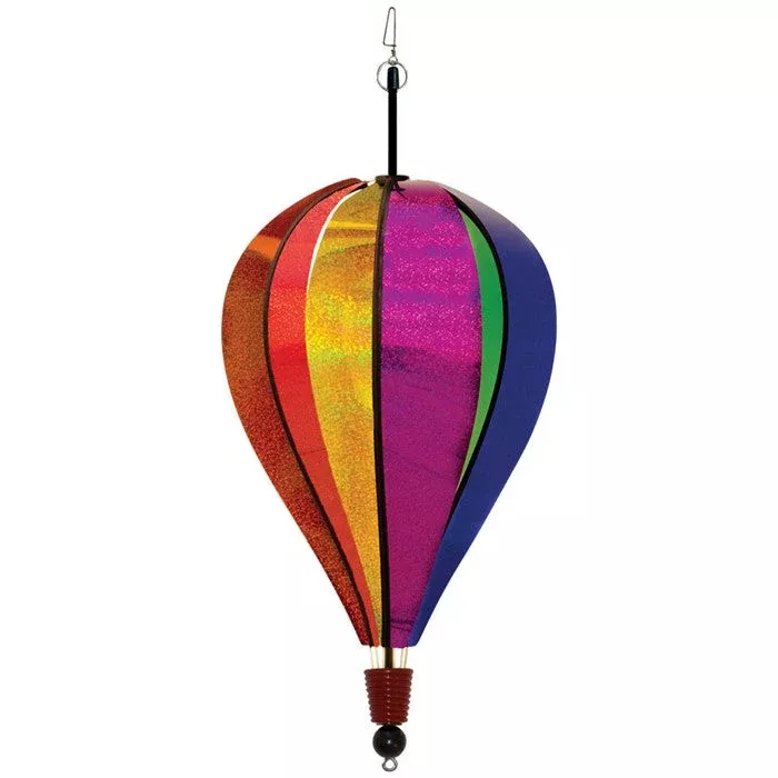Rainbow Glitter 6-Panel Hot Air Balloon Spinner