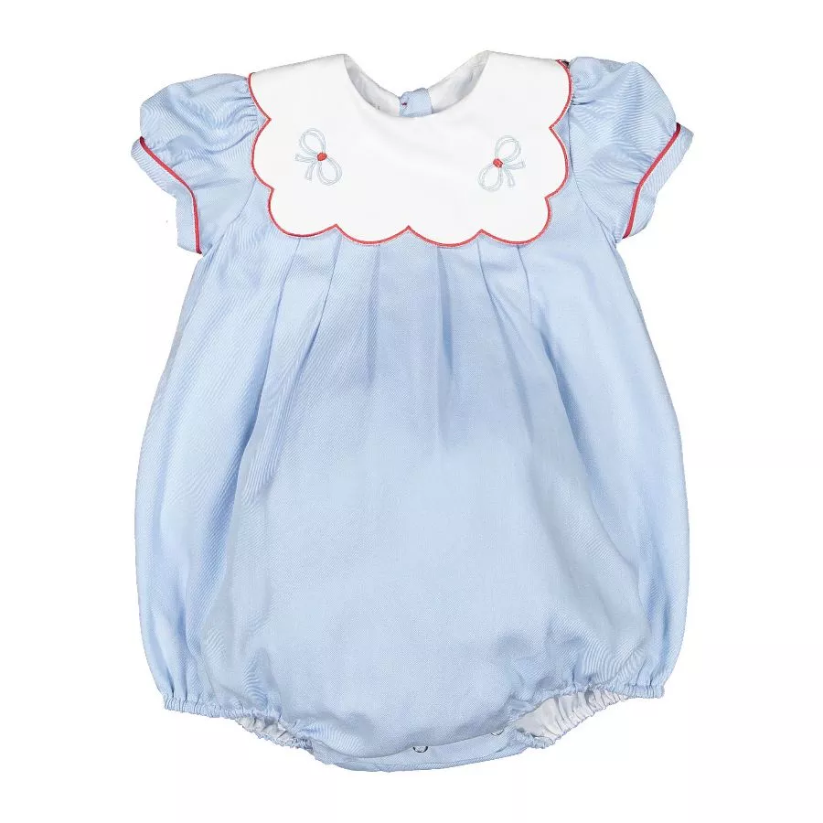 Sal & Pimenta Blue Embroidered Tea Time Romper