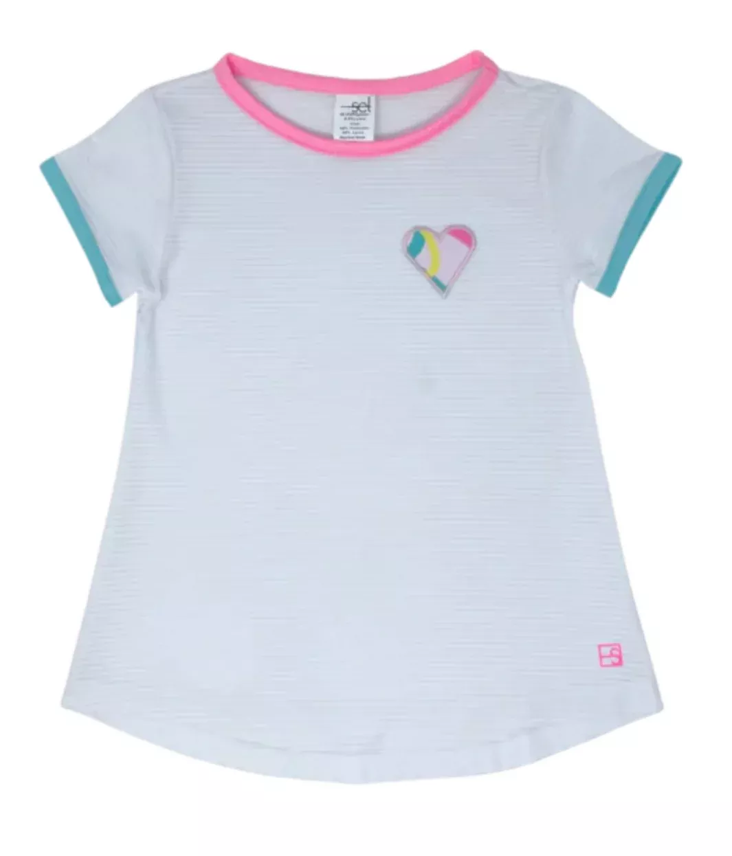 Set Athleisure Bridget Basic Tee - Pure Coconut/Totally Turquoise/Flamingo Pink