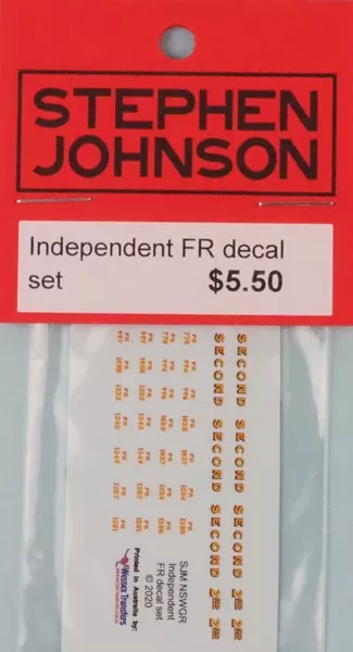 SJ-IDFR - Independent FR Decal Set (HO Scale)