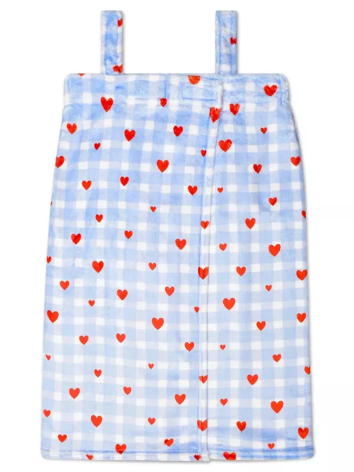Spa Wrap Hearts Gingham