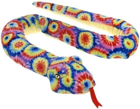 Tie Dye Rainbow Plush Snake 62"