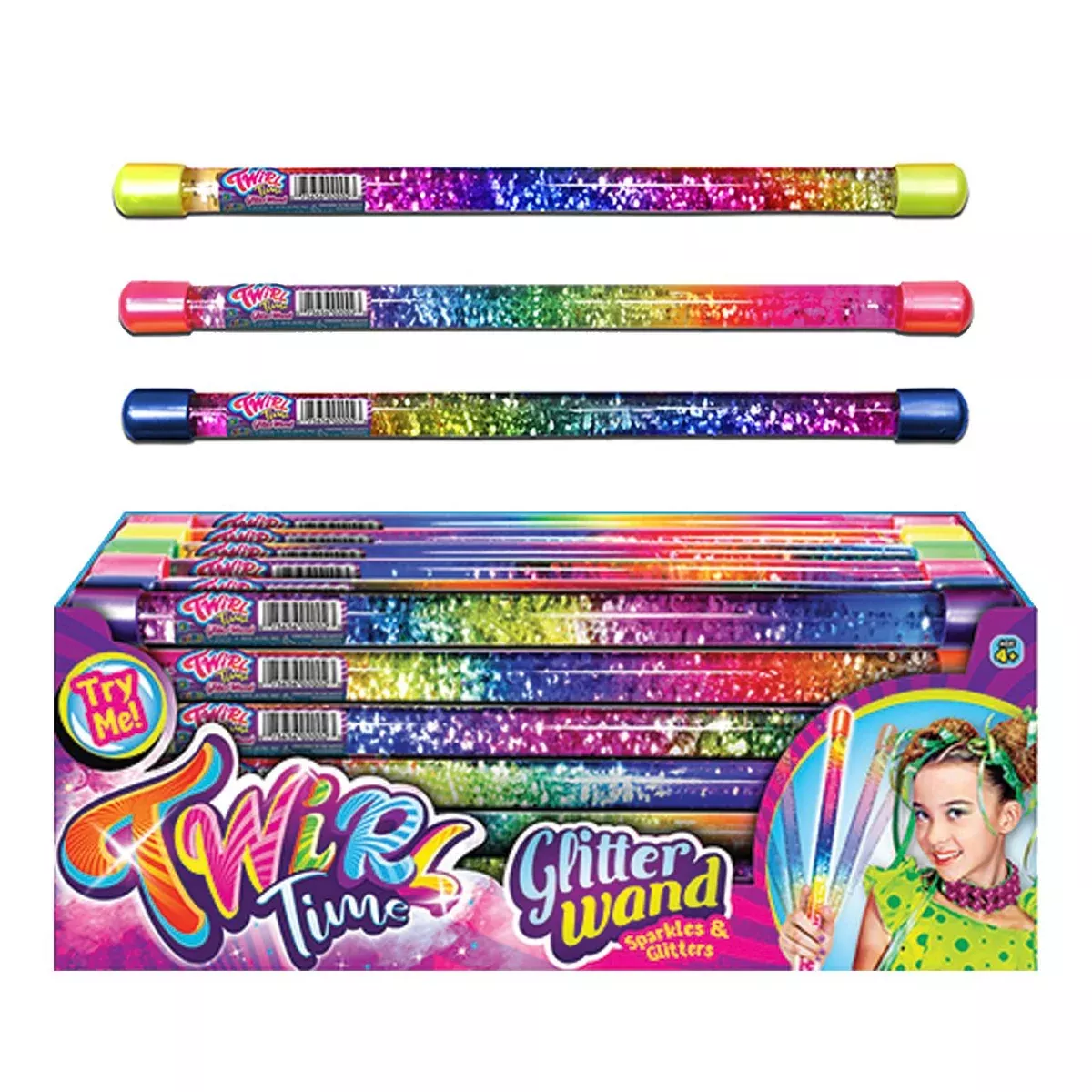 Twirl Time Sparkly 12-Inch Glitter Wand Liquid Motion Sensory Toy