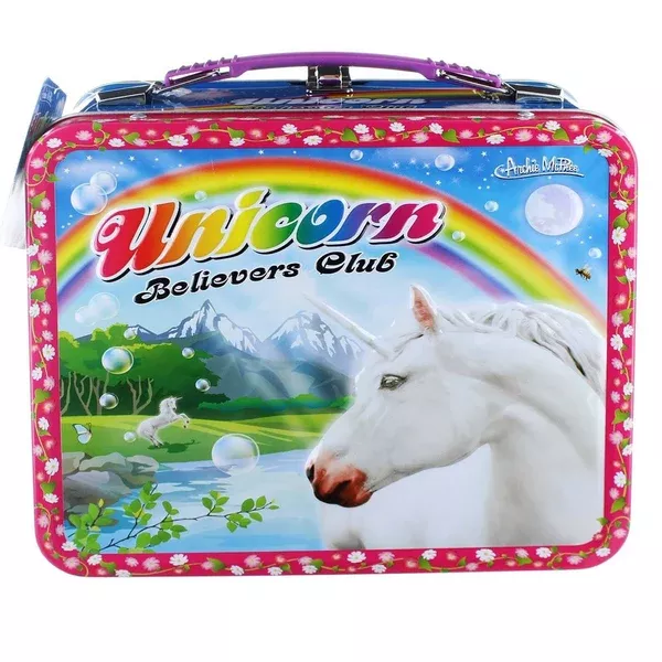 Unicorn Power Metal Tin Lunch Box