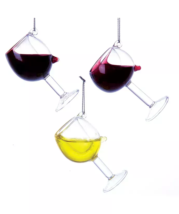 Wine Glass With Wine Ornament (Single) – Random Style
